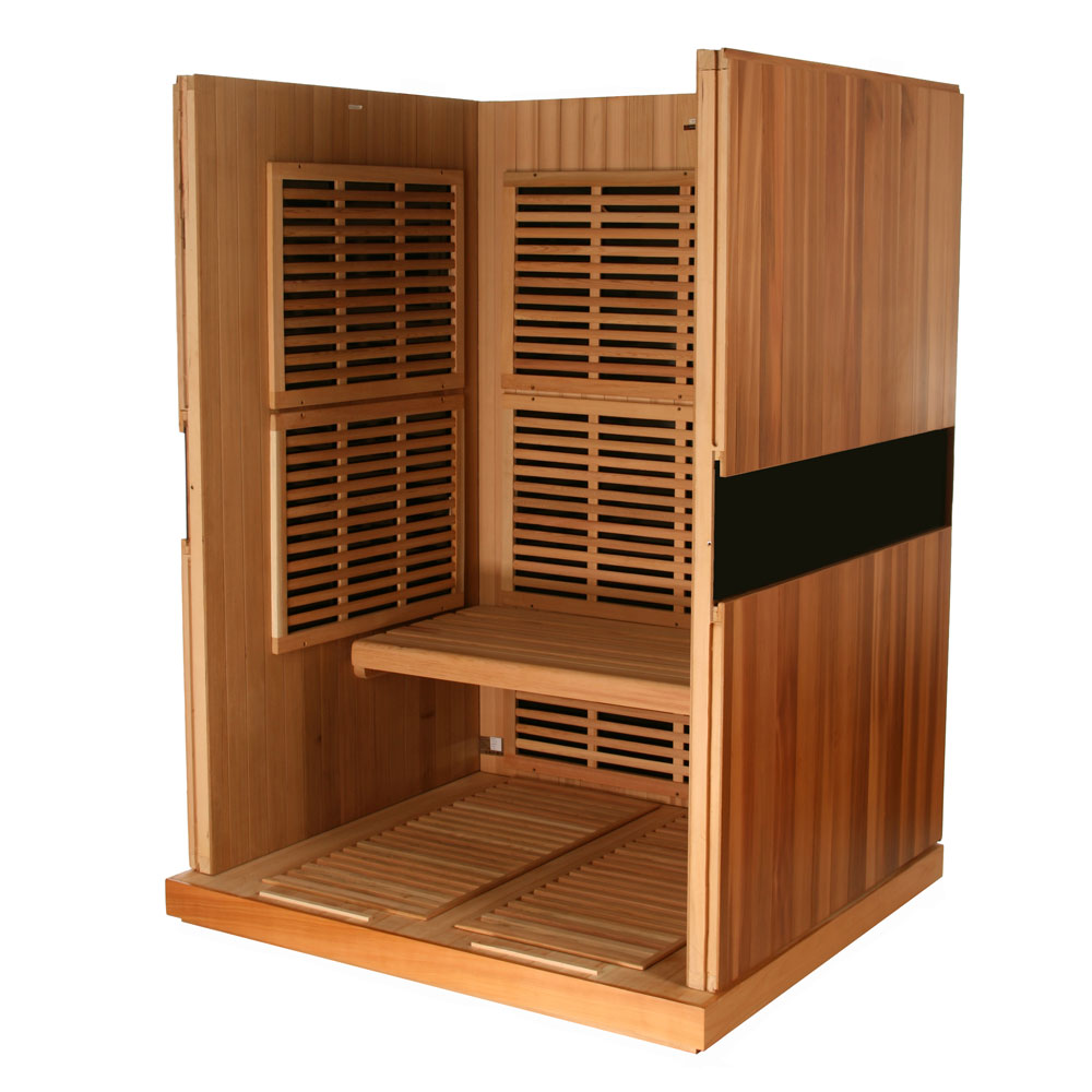 rocky mountain saunas 2 person aspen sauna interior left wall